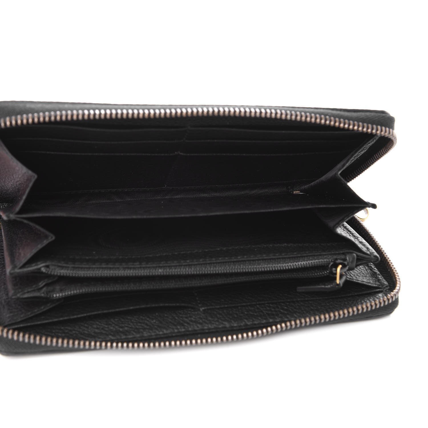 Gucci Calfskin Logo Zip Around Wallet Black 7 of 8