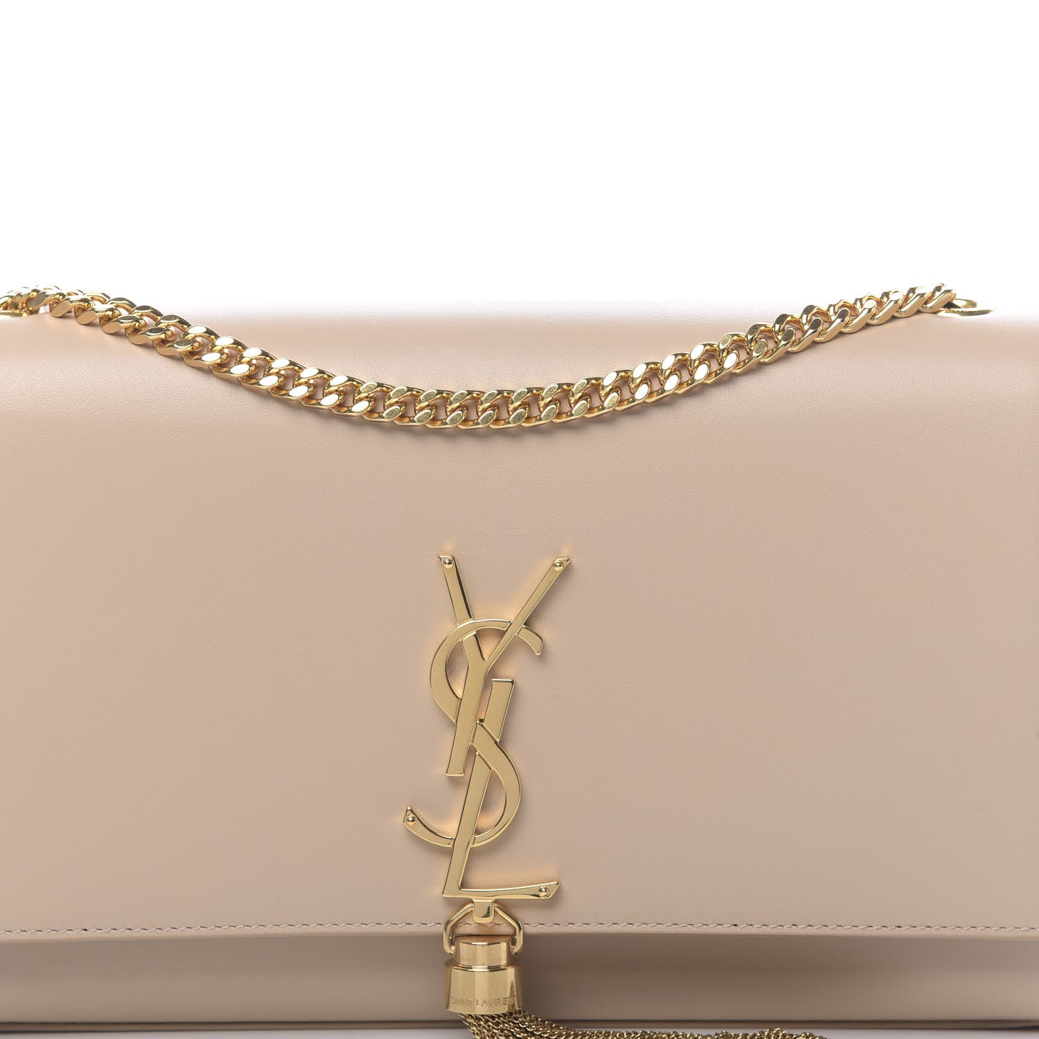 Saint Laurent Smooth Calfskin Medium Classic Monogram Kate Tassel Satchel Nude Powder 9 of 9