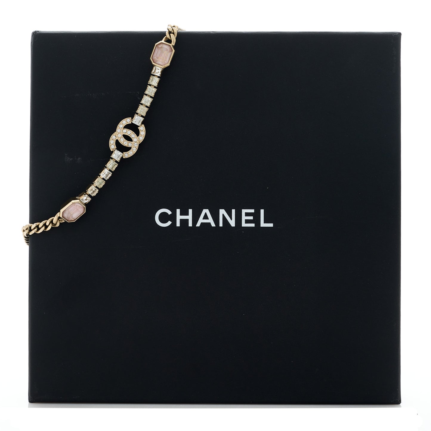 Crystal CC Choker Gold Pink