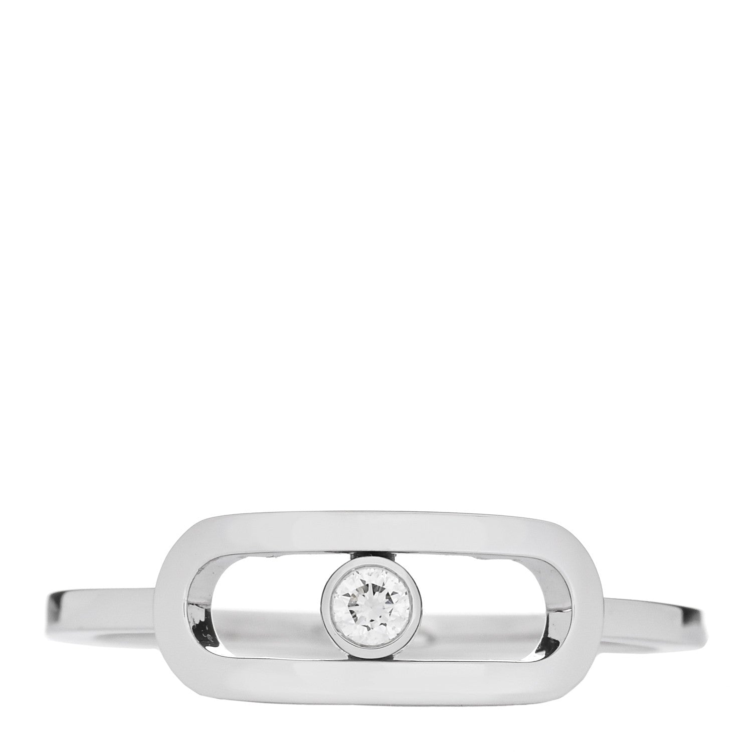 Messika 18K White Gold Diamond Move Uno Ring 55 7.25 1 of 7