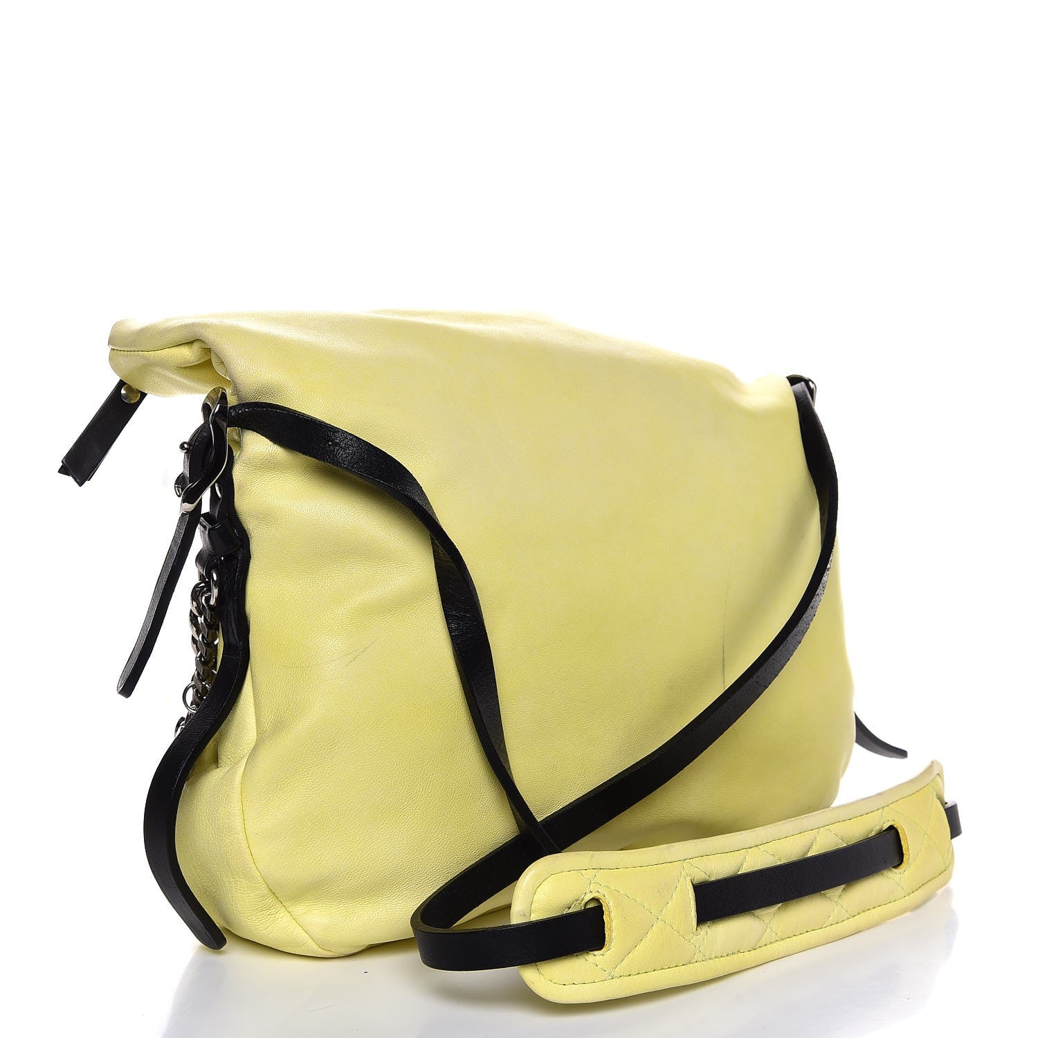 Jimmy Choo Lambskin Small Biker Hobo Yellow 3 of 12