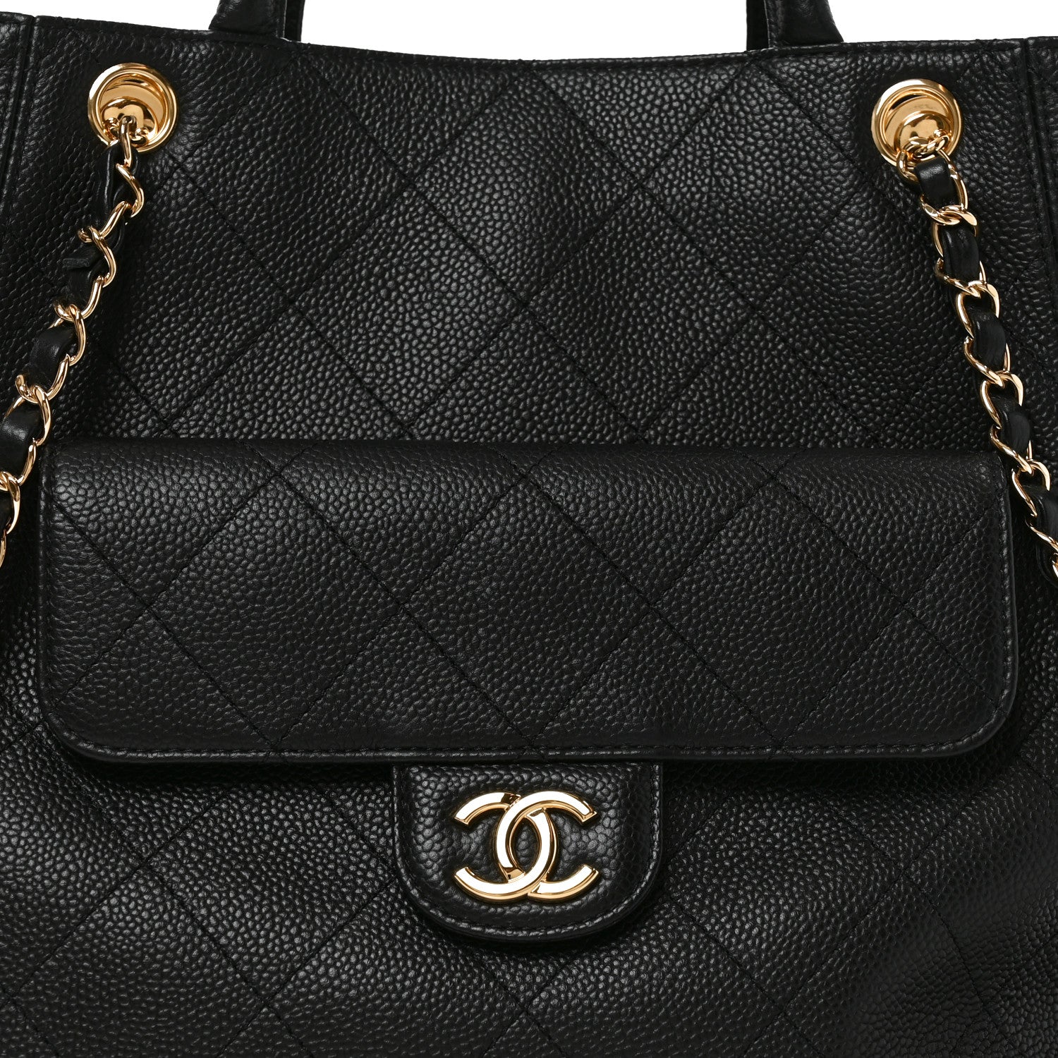 Chanel Caviar Quilted Shopping Tote Black 8 of 10