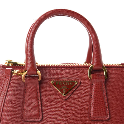 Prada Saffiano Lux Micro Galleria Double Zip Tote Fuoco 10 of 10