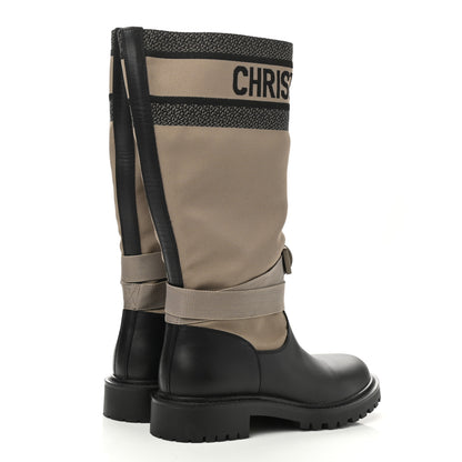 Christian Dior Technical Fabric Calfskin D-Major Boots 37.5 Taupe Black 4 of 8