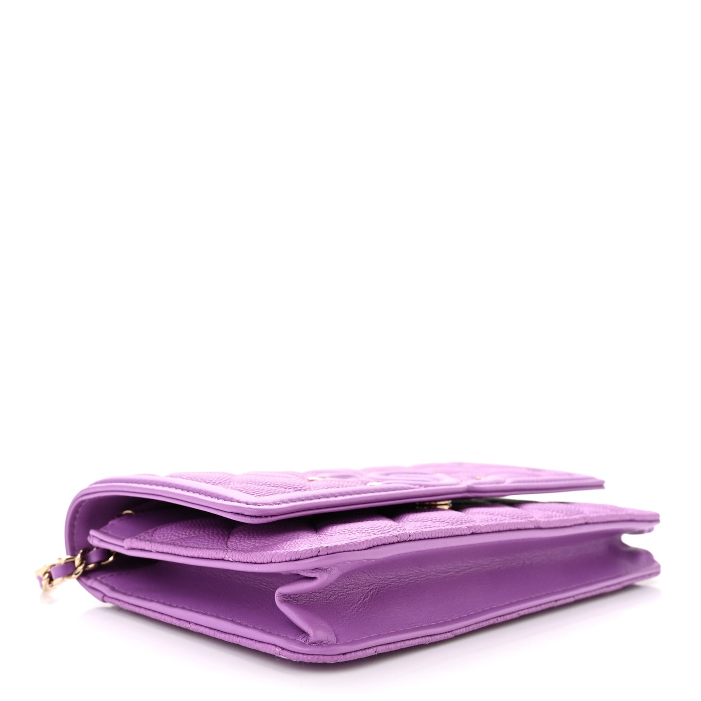 Caviar Quilted CC Filigree Wallet On Chain WOC Purple