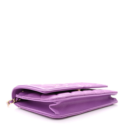Chanel Caviar Quilted CC Filigree Wallet On Chain WOC Purple 4 of 12