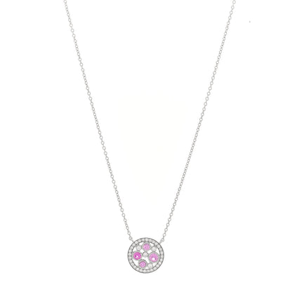 Tiffany Platinum Diamond Pink Sapphire Cobblestone Pendant Necklace 1 of 5