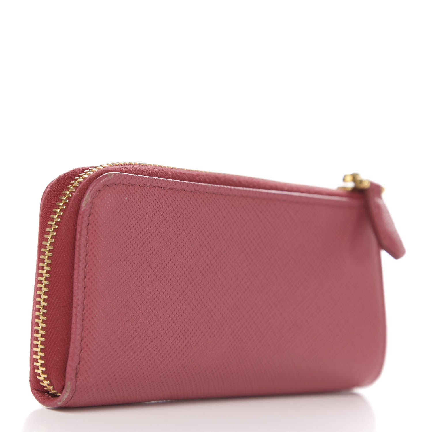 Prada Saffiano Metal Zip Around Key Holder Peonia 3 of 8