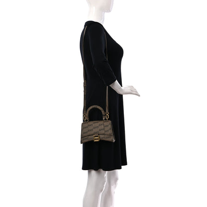 Balenciaga Coated Canvas BB Monogram Hourglass Top Handle Bag XS Beige Brown 2 of 13
