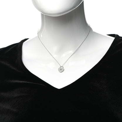 Tiffany Platinum Diamond Small Heart Lock Pendant Necklace 2 of 5