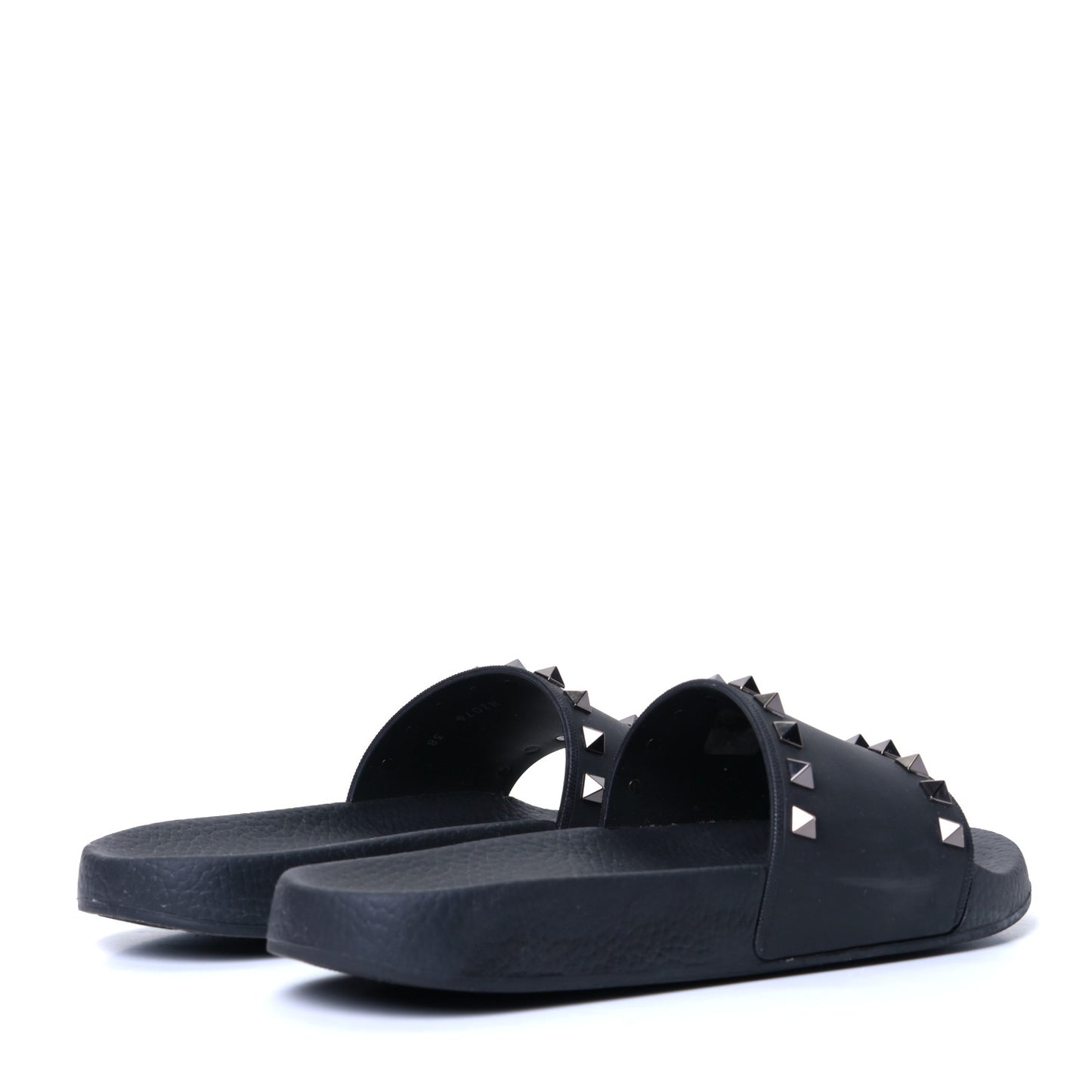 Rubber Rockstud Slide Sandals 38 Black