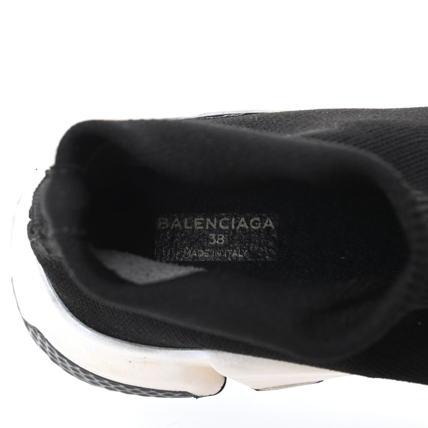 Balenciaga Neoprene Knit Womens Speed Sneakers 38 Black White 7 of 14