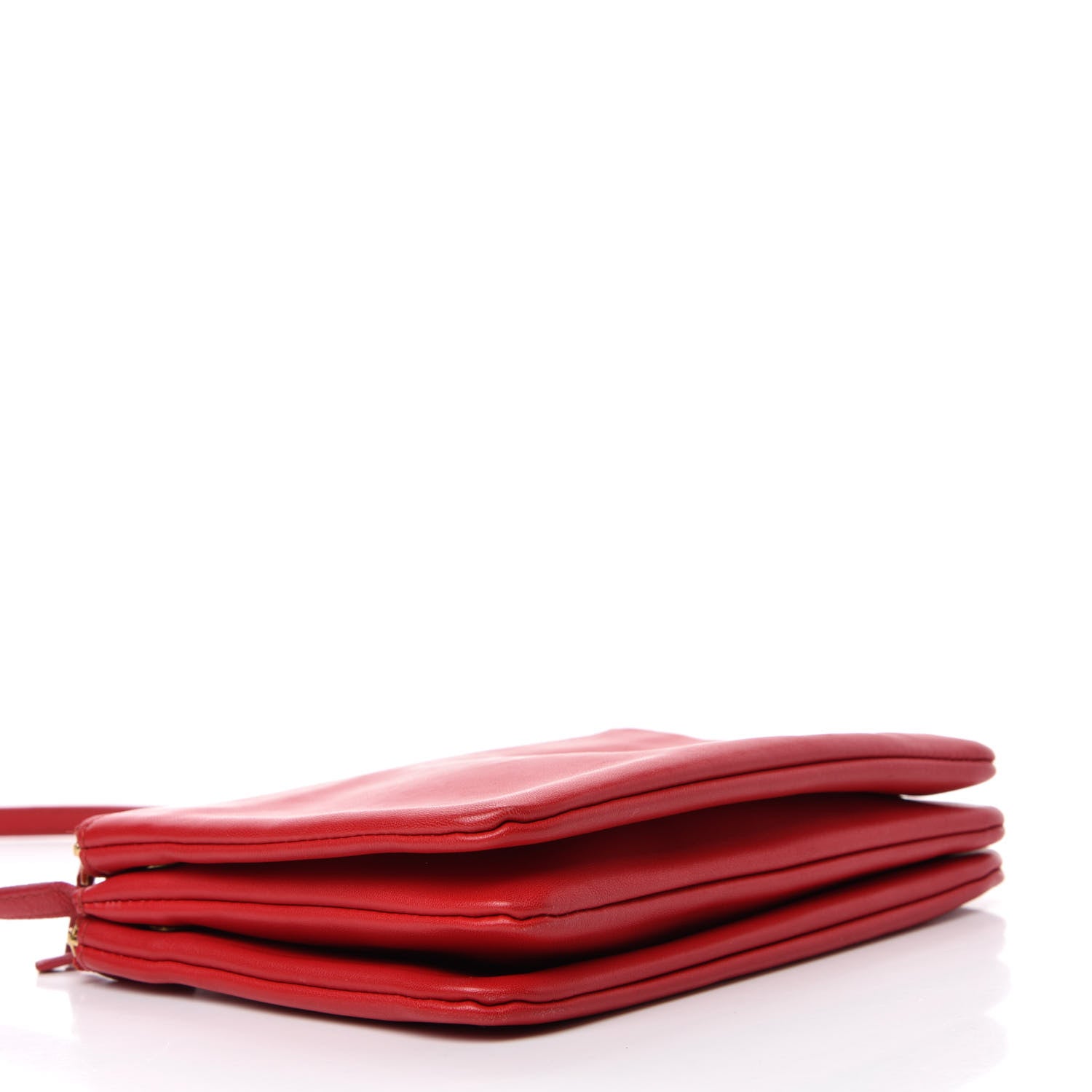 Celine Lambskin Small Trio Crossbody Bag Red 4 of 10