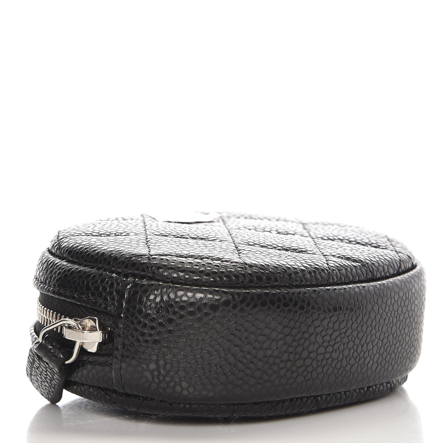 Chanel Metallic Caviar Quilted Zip Around Classic Coin Purse Black 4 of 8