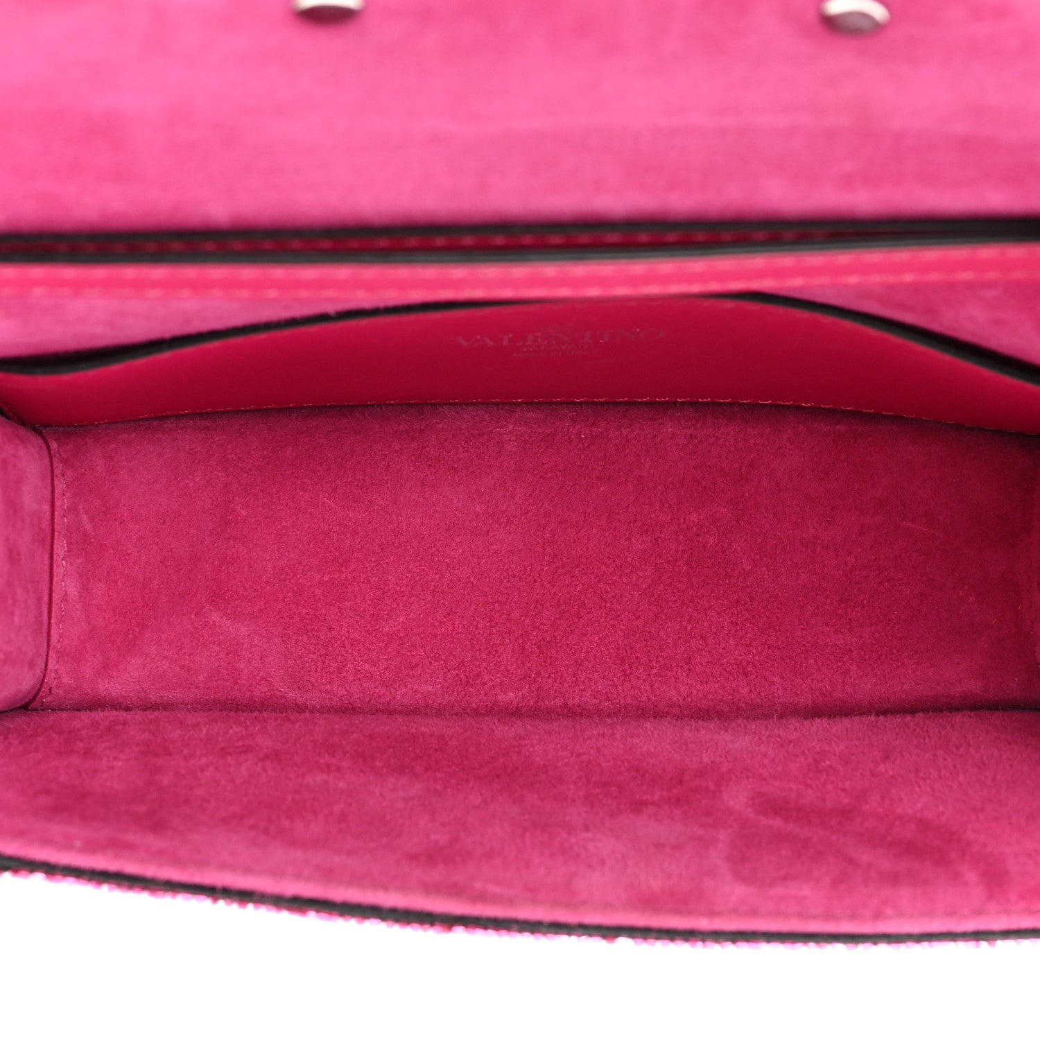 Valentino Garavani Swarovski Crystal Embroidered Vlogo Small Loco Shoulder Bag Crystal Magenta Silver 5 of 11