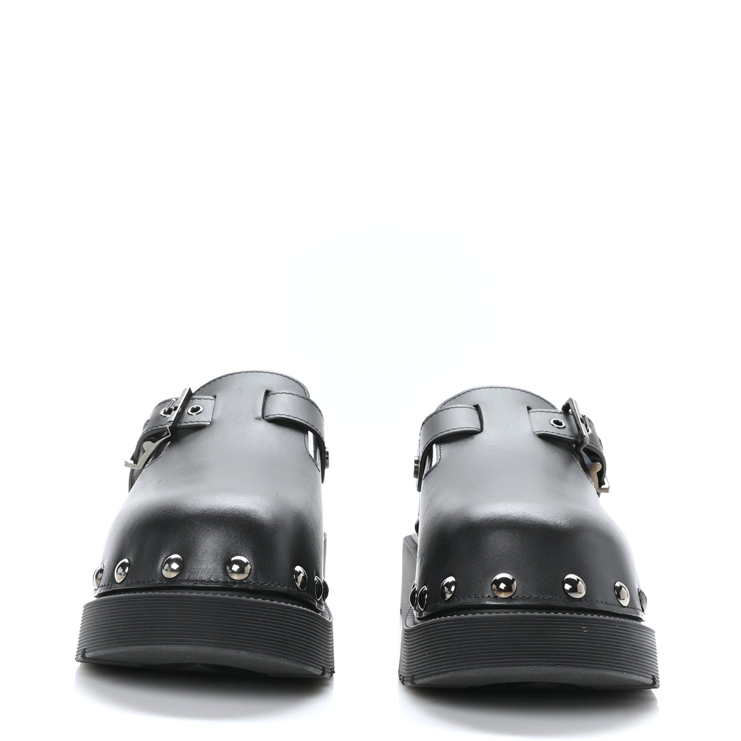 Calfskin Diorquake Buckled Lug Sole 15mm Clogs 38 Black
