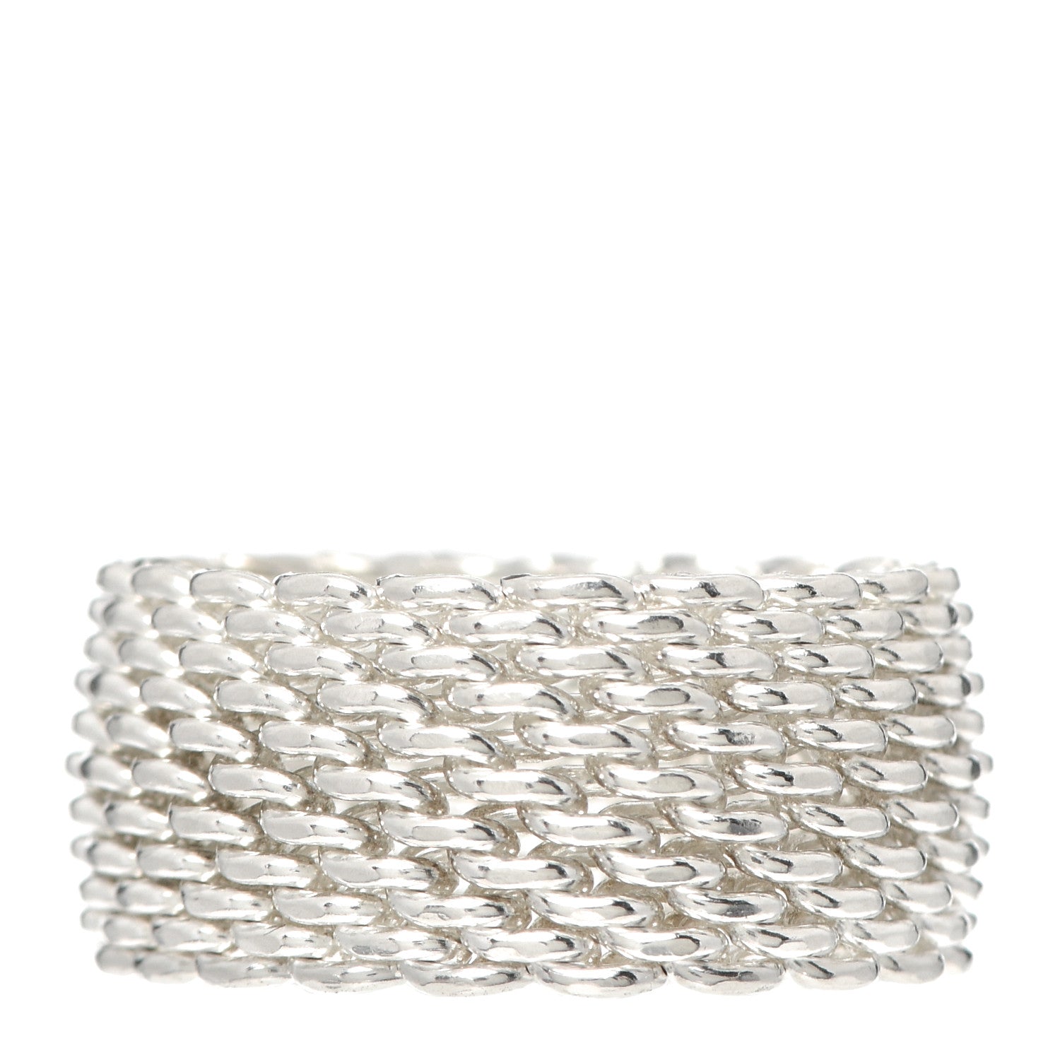 Tiffany Sterling Silver Somerset Mesh Ring 53 6.5 1 of 4