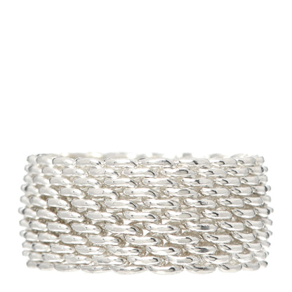 Tiffany Sterling Silver Somerset Mesh Ring 53 6.5 1 of 4
