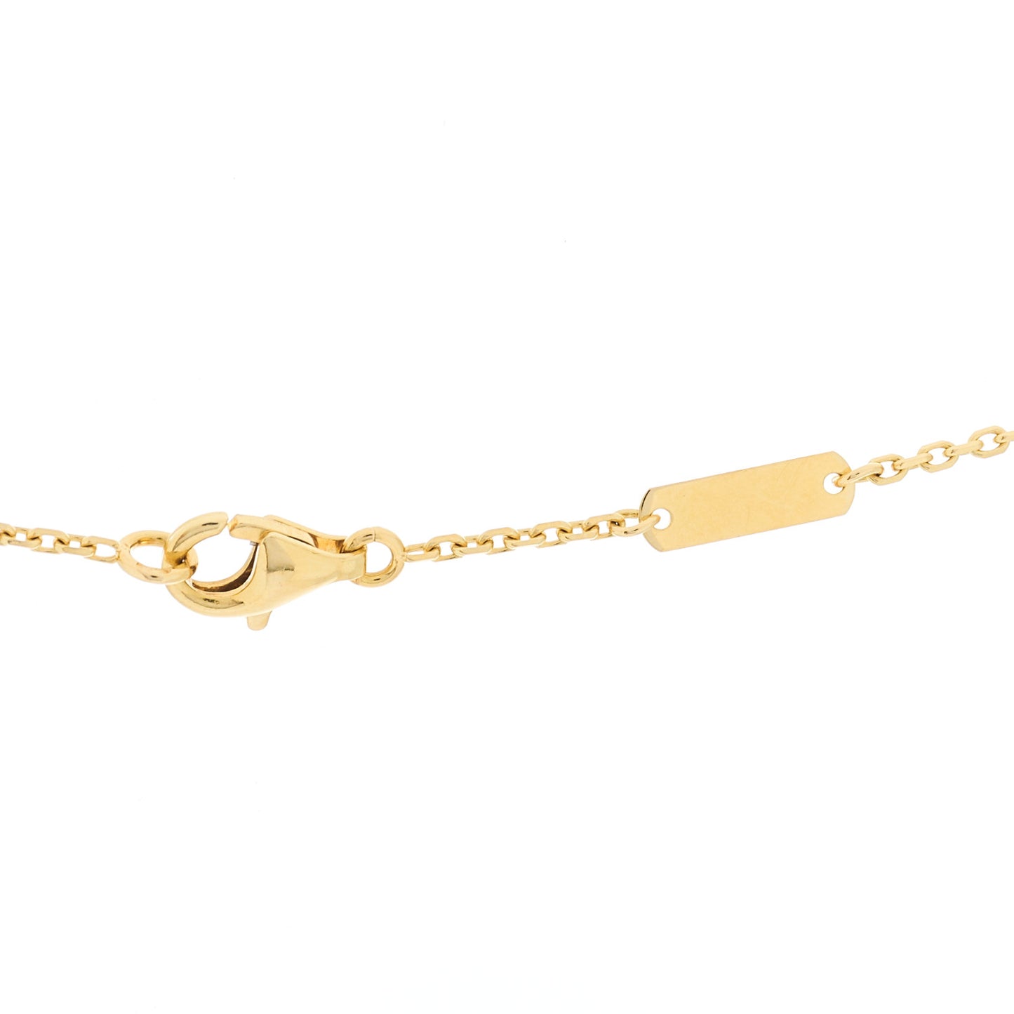 18K Yellow Gold Mother of Pearl Vintage Alhambra Pendant Necklace