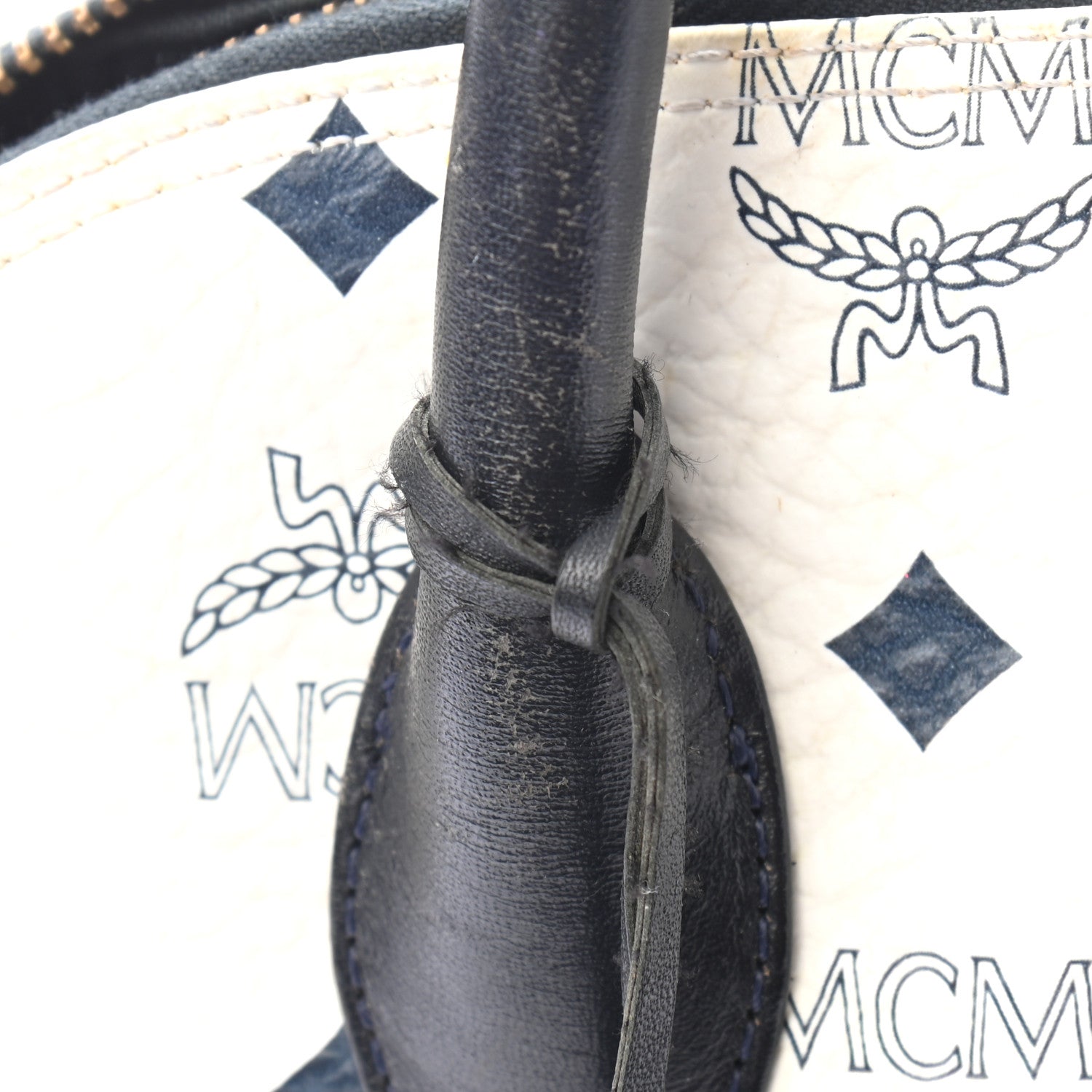 MCM Visetos Medium Heritage Bowler Bag White 16 of 16