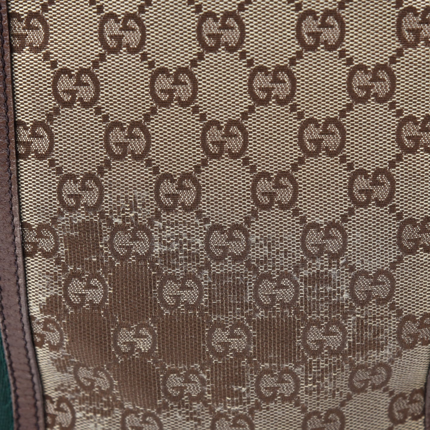 GG Monogram Medium Web Handle Vertical Tote Bag Dark Brown