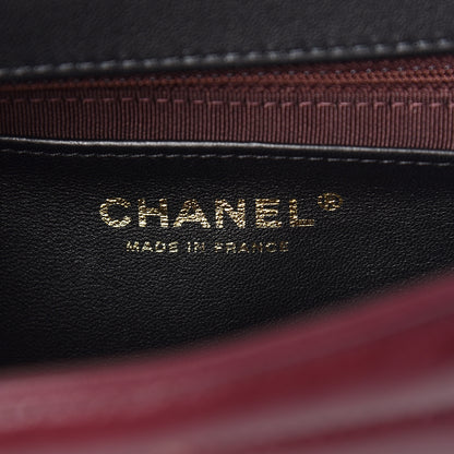 Chanel Shiny Lambskin Quilted Small Chevron Miroir Burgundy 6 of 12