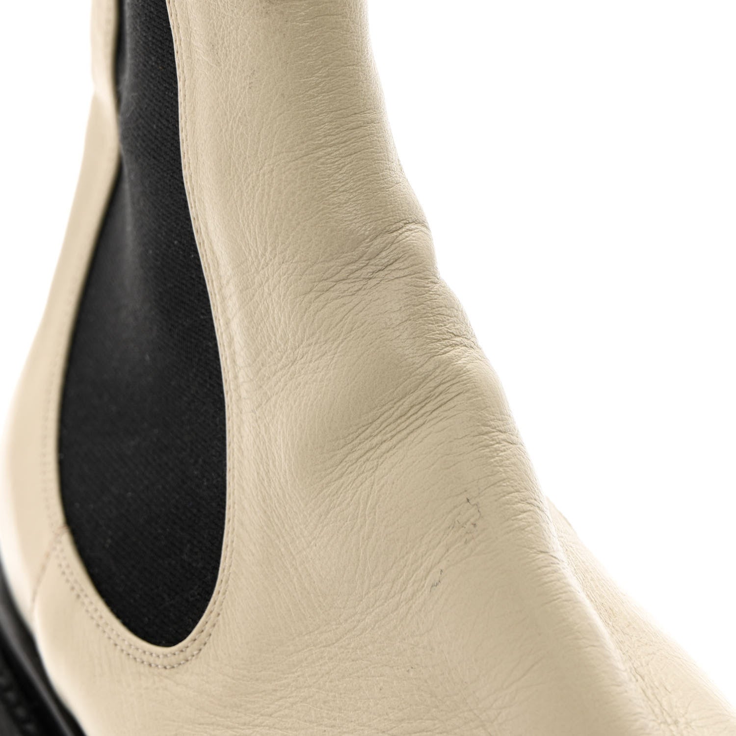 Chanel Patent Calfskin Cap Toe CC Ankle Boots 41 Beige Black 9 of 14