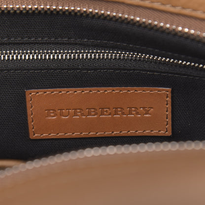 Burberry Mega Check Grained Calfskin Medium Harcourt Satchel Saddle Brown 6 of 12