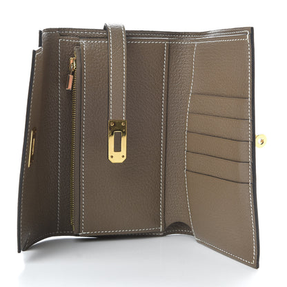 Hermes Chevre Mysore Medium Kelly Wallet Etoupe 5 of 9