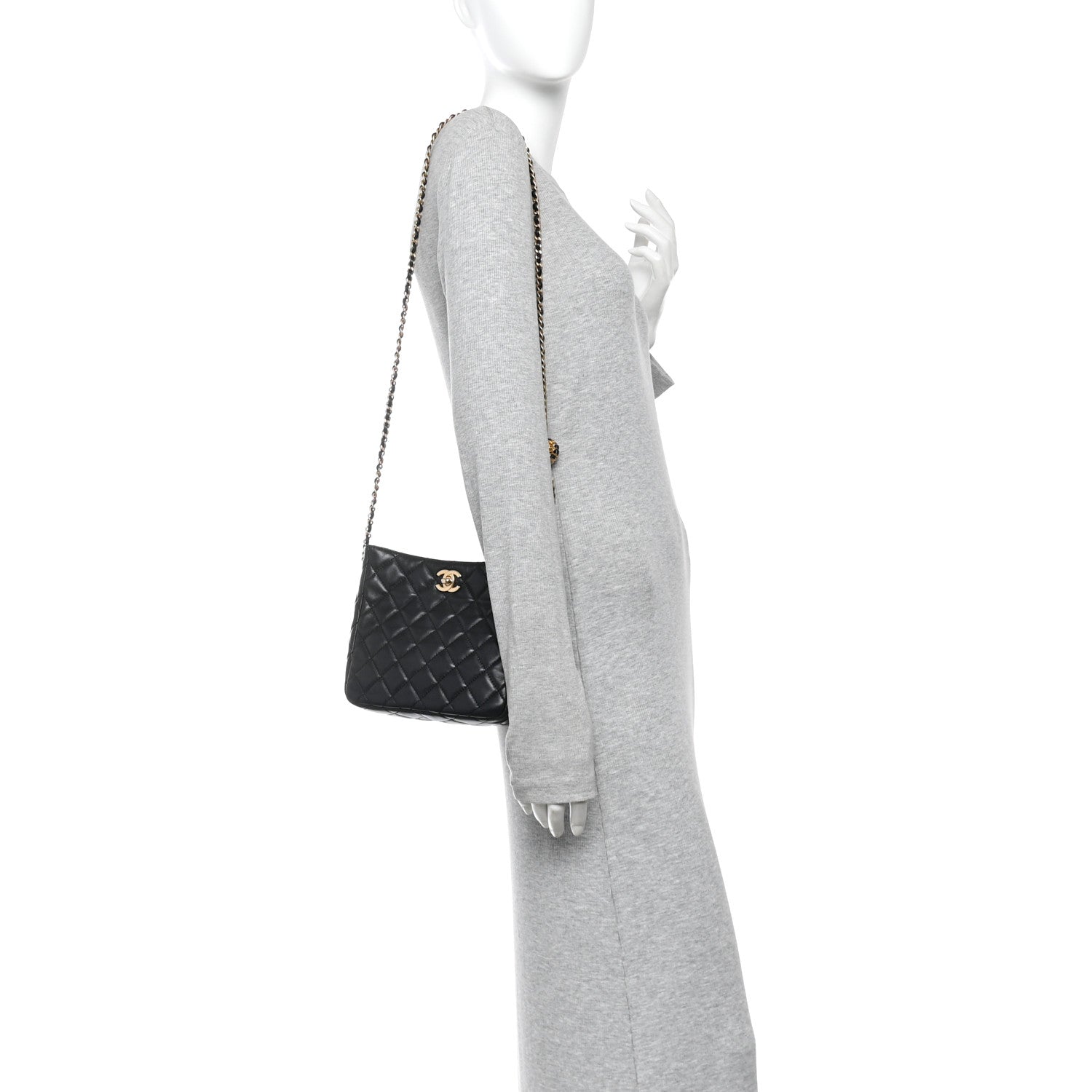 Chanel Lambskin Quilted Small Pearl Crush Hobo Black 2 of 14