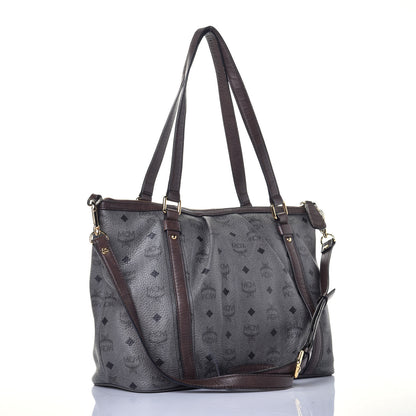 MCM Visetos Medium Essentials Shopper Tote Phantom Grey 4 of 9
