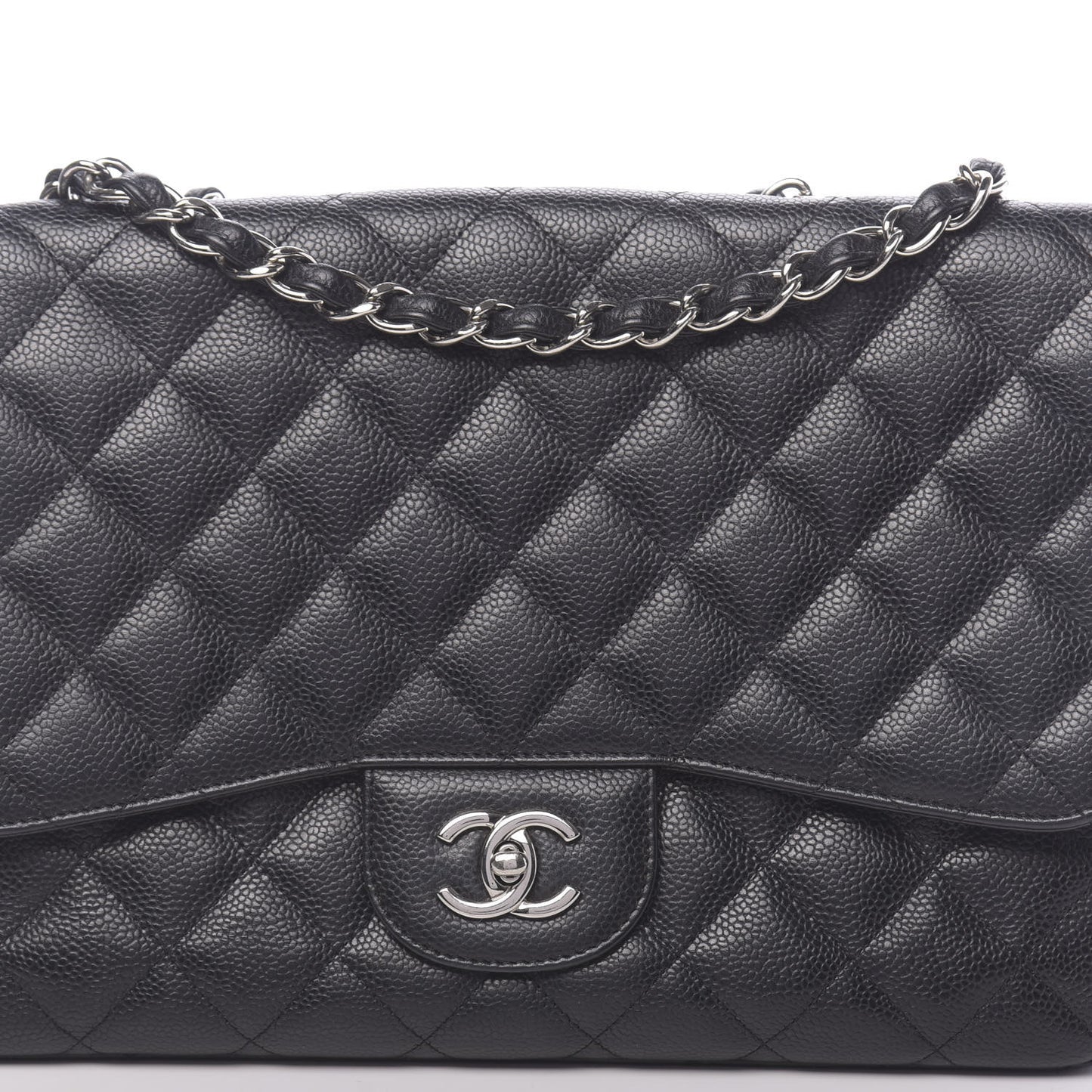 Caviar Quilted Jumbo Single Flap Black