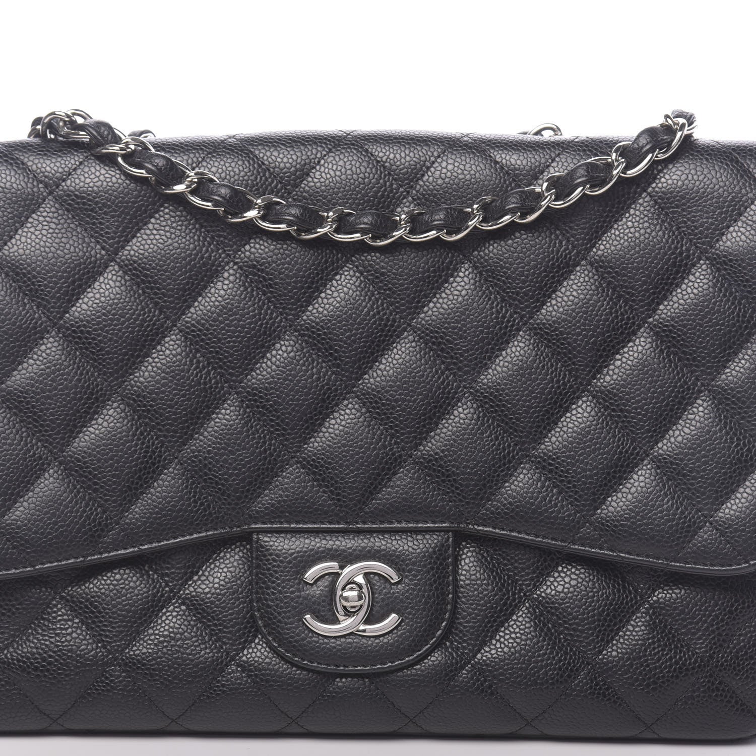 Chanel Caviar Quilted Jumbo Single Flap Black 10 of 12