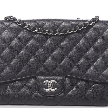 Chanel Caviar Quilted Jumbo Single Flap Black 10 of 12