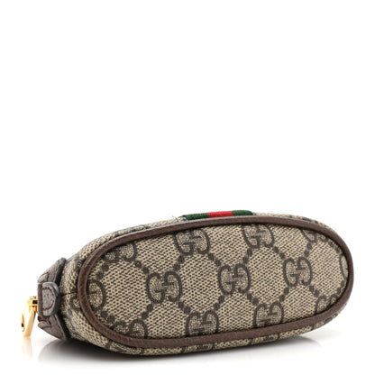 Gucci GG Supreme Monogram Web Ophidia Dome Key Pouch Beige New Acero 4 of 10