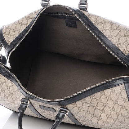 Gucci GG Supreme Monogram Selleria Calfskin Large Duffle Beige Ebony Black 5 of 7