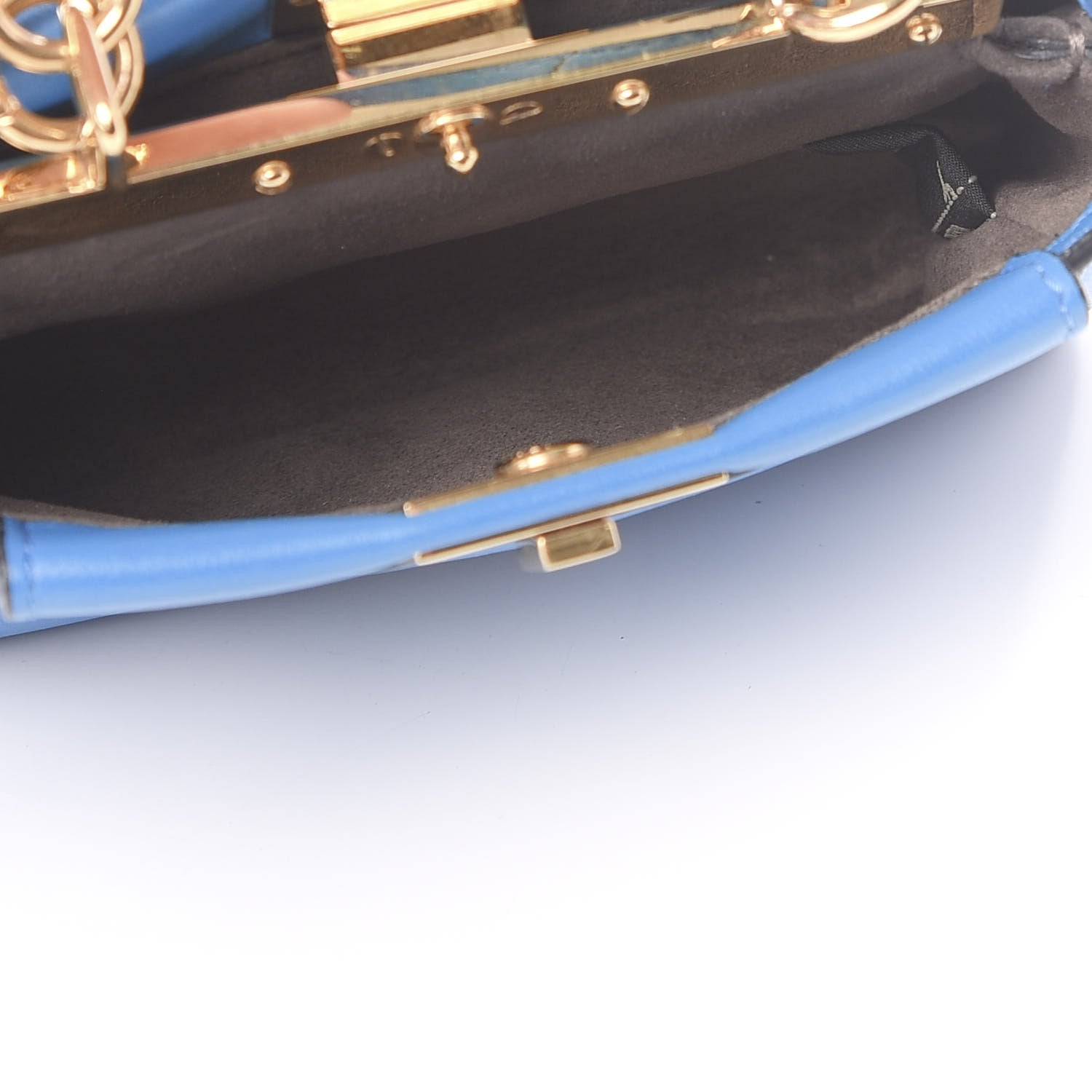 Fendi Shiny Nappa Micro Peekaboo Iconic Satchel Blue Royal 4 of 10
