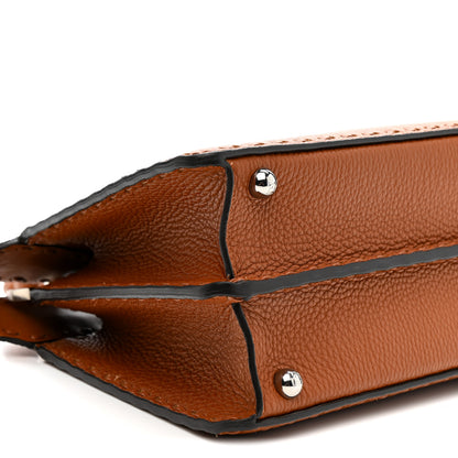 Fendi Cuoio Roma Sellerissima Nappa Sintetica Tape Stitch Small Peekaboo I SEE U Satchel Brandy 9 of 10