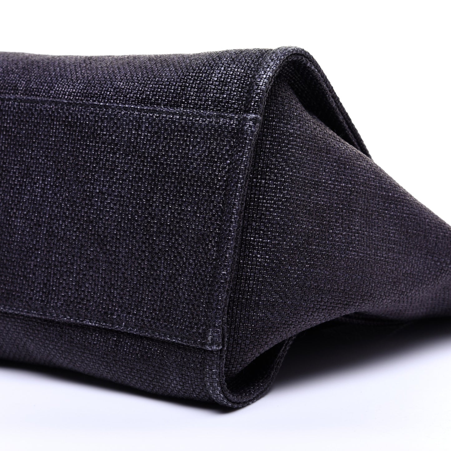 Woven Straw Raffia Medium Deauville Tote Navy