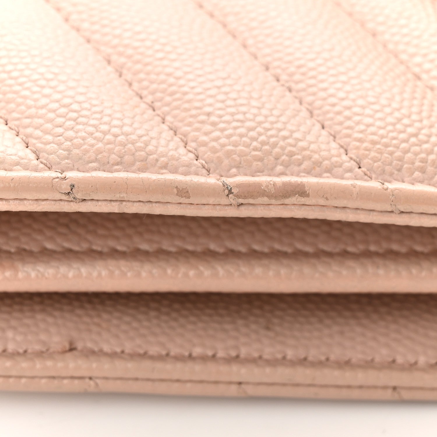 Saint Laurent Grain De Poudre Matelasse Chevron Monogram Chain Wallet 12 of 15
