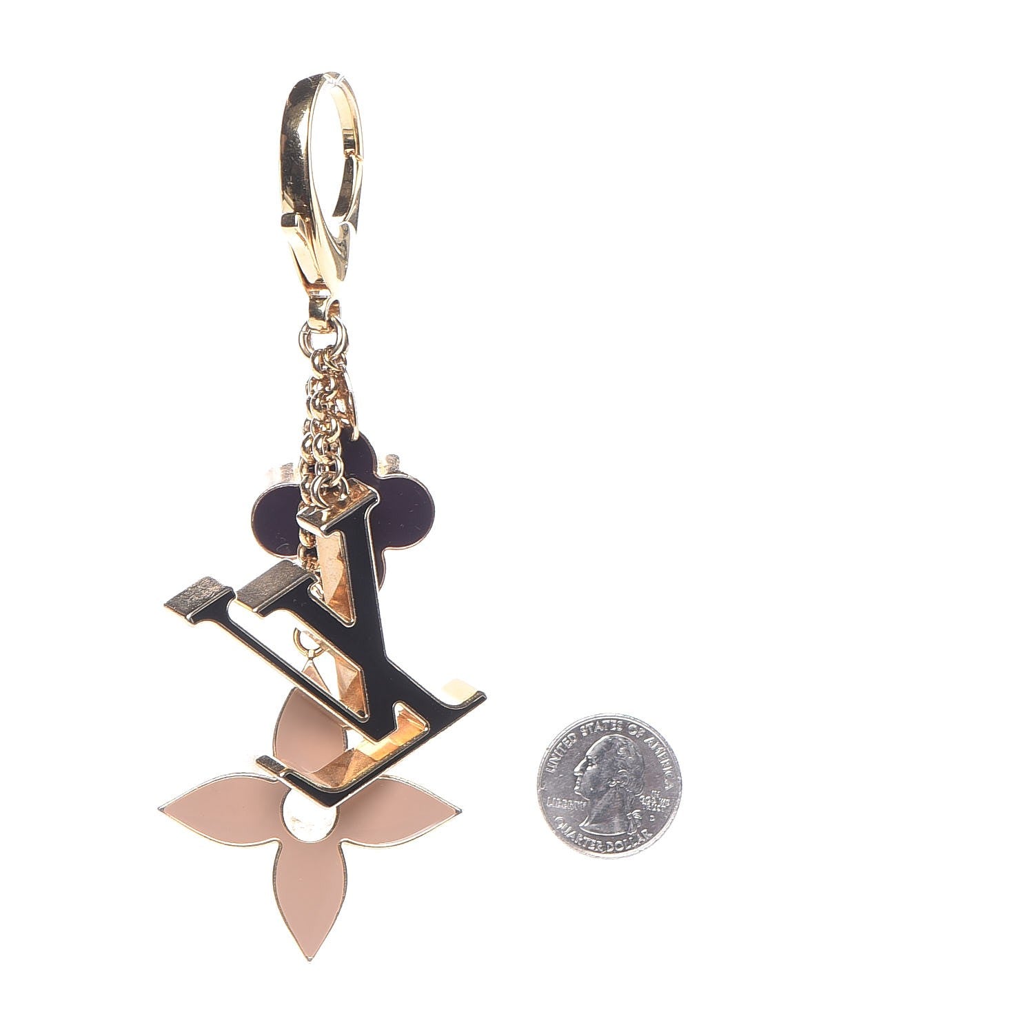 Louis Vuitton Fleur De Monogram Bag Charm Dore 2 of 5