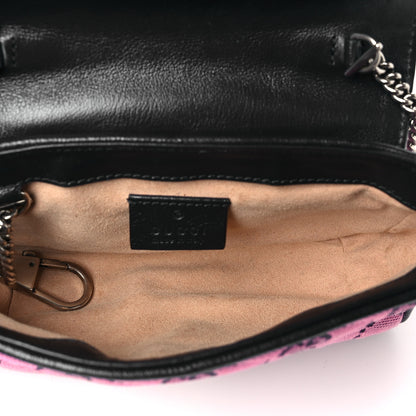 Gucci Monogram Multicolor Matelasse Diagonal Super Mini GG Marmont Shoulder Bag Pink Blue 5 of 10