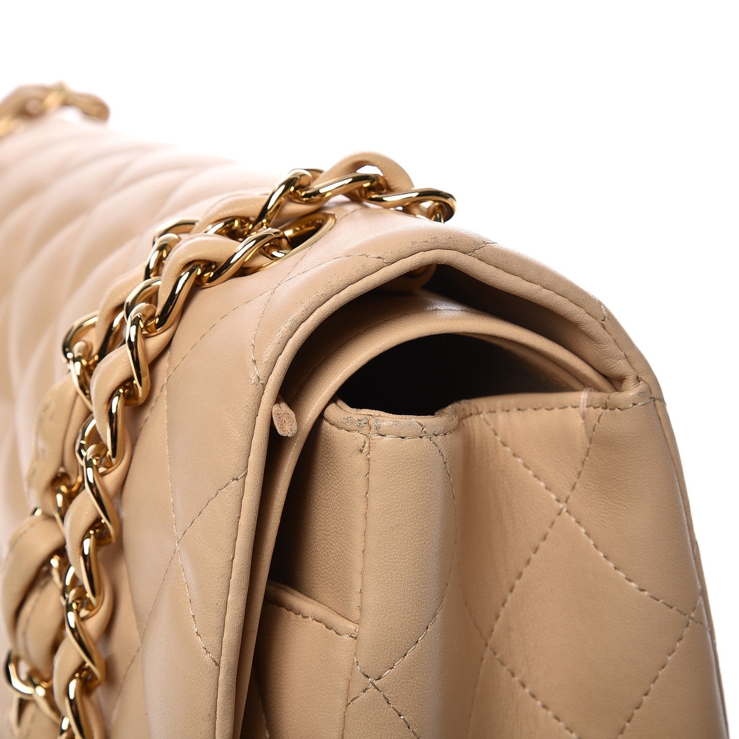 Chanel Lambskin Quilted Jumbo Double Flap Beige Clair 14 of 15