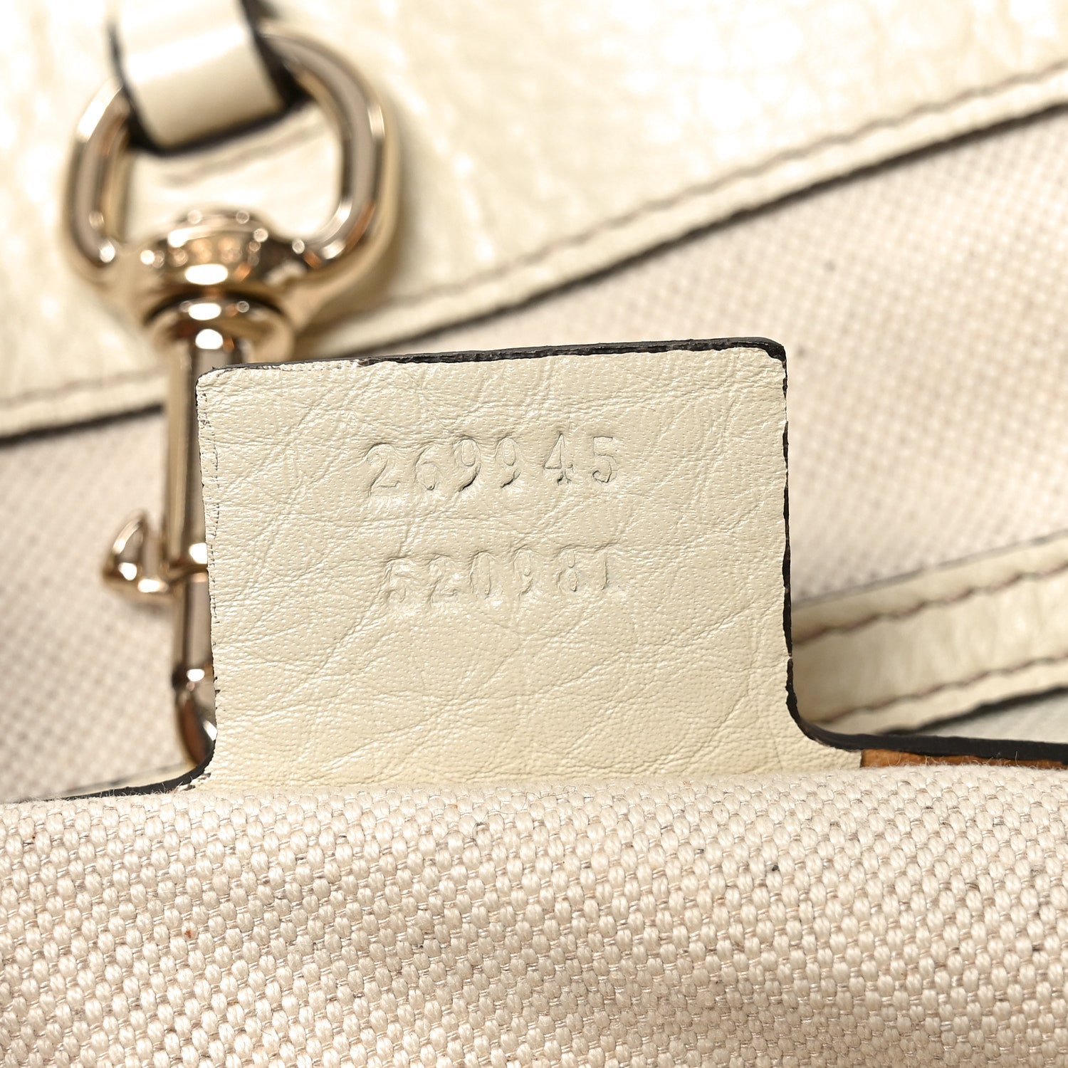 Gucci Pebbled Calfskin Medium Bella Tote Off White 6 of 9