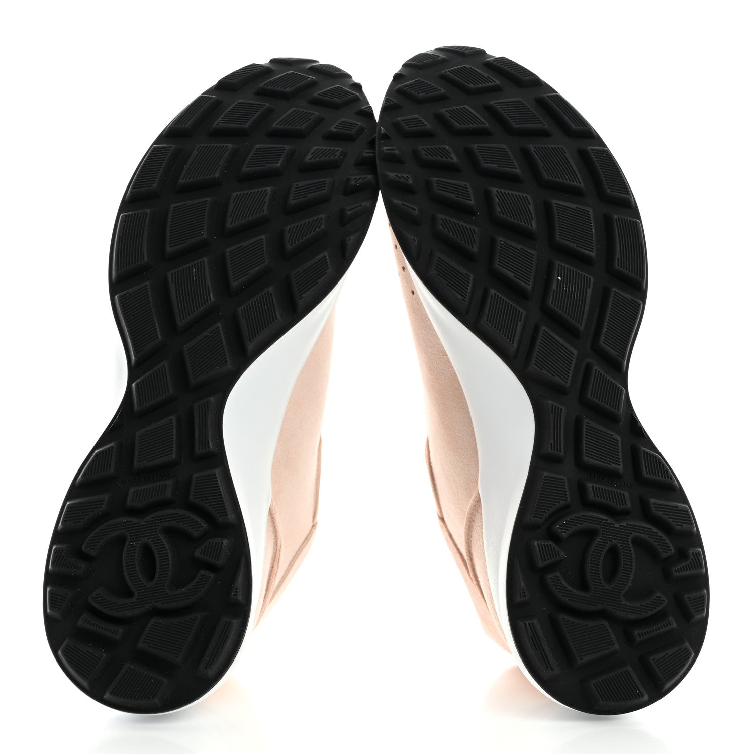 Chanel Suede Goatskin CC Sneakers 39.5 Light Pink 5 of 9