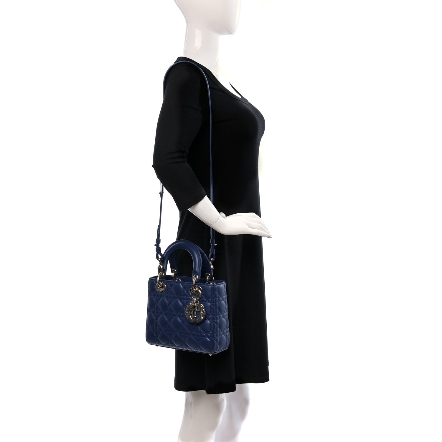 Christian Dior Lambskin Cannage Small My ABCDior Lady Dior Royal Blue 2 of 9