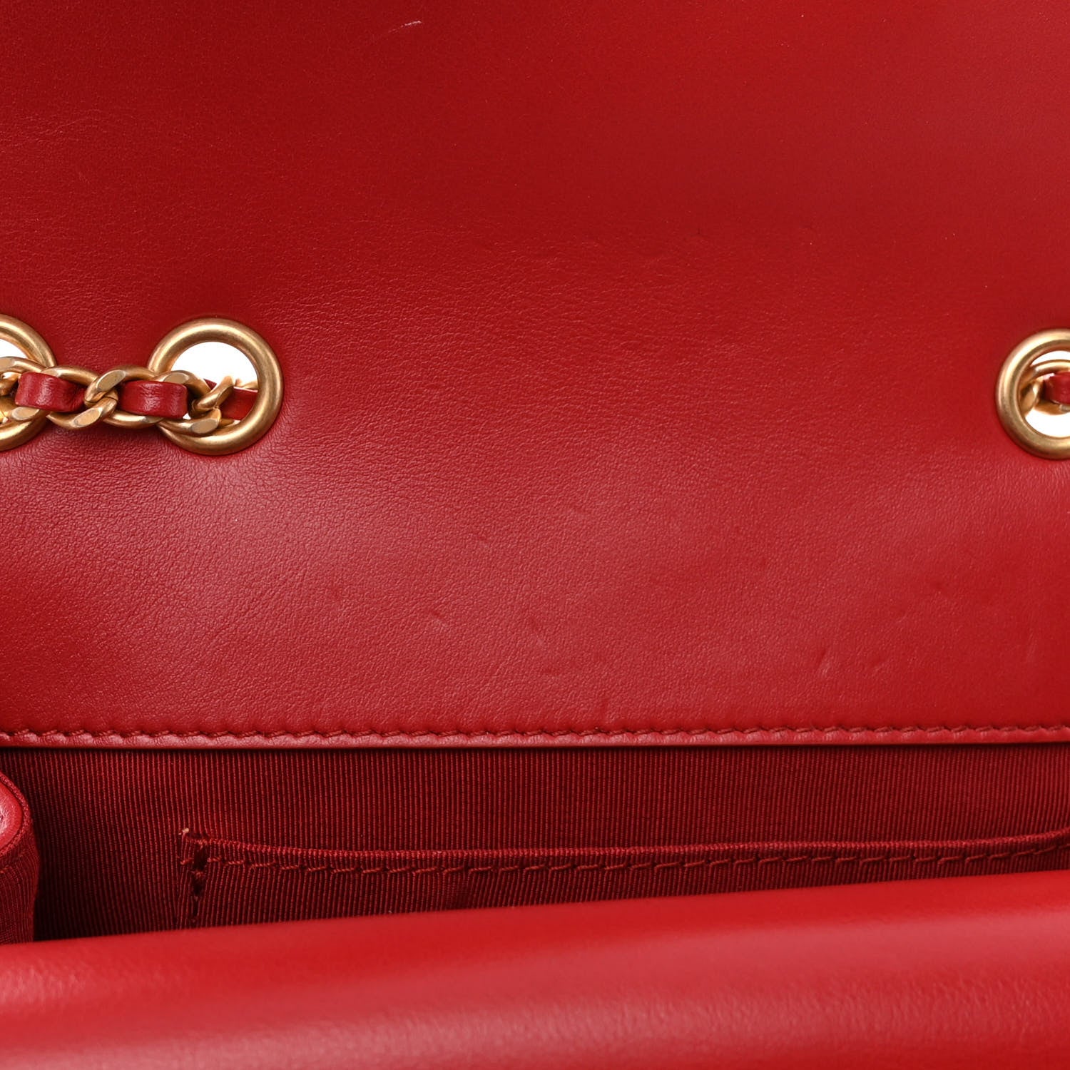 Chanel Calfskin Quilted Medium Triple Flap Red 14 of 17