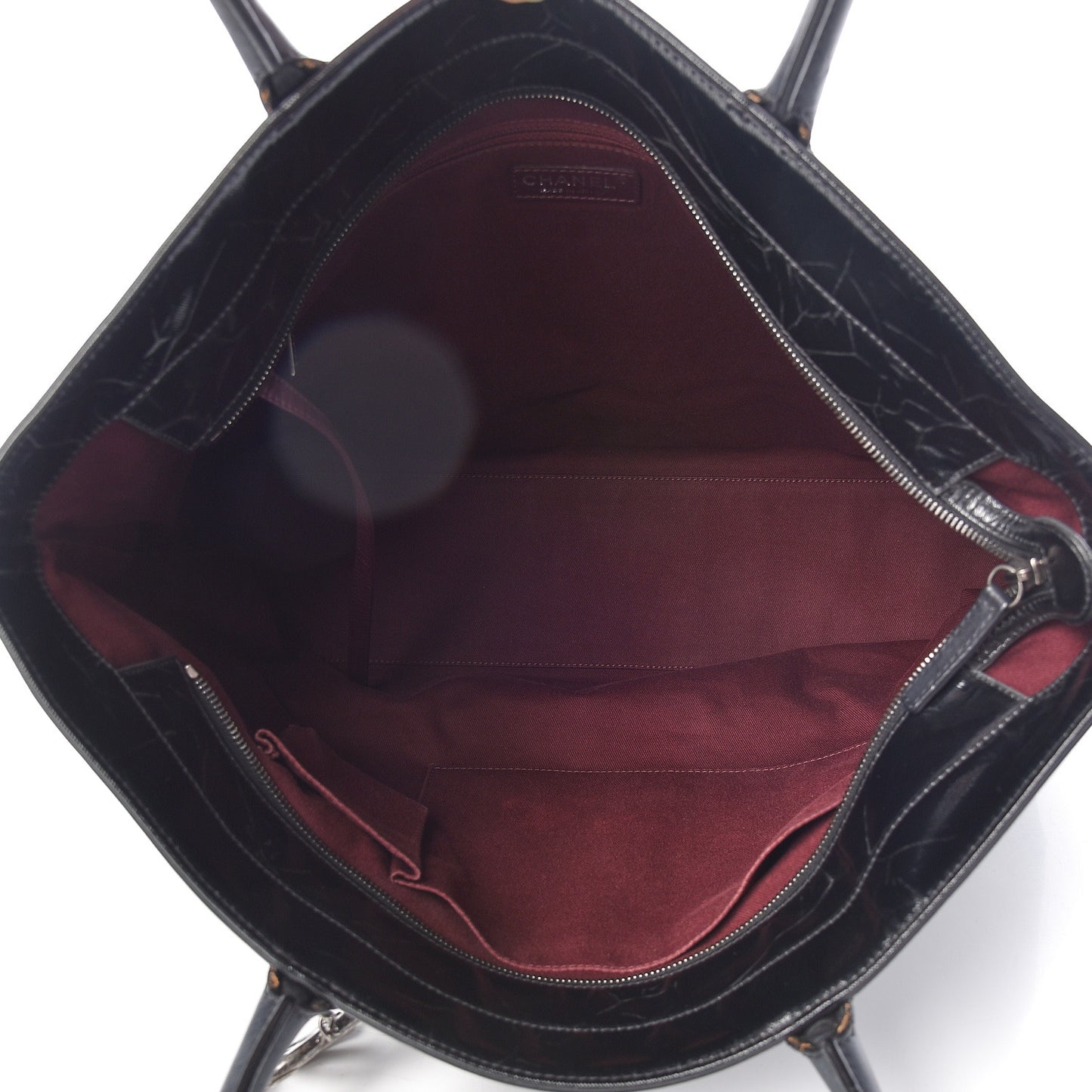 Calfskin Coated Canvas Quilted Tote Black