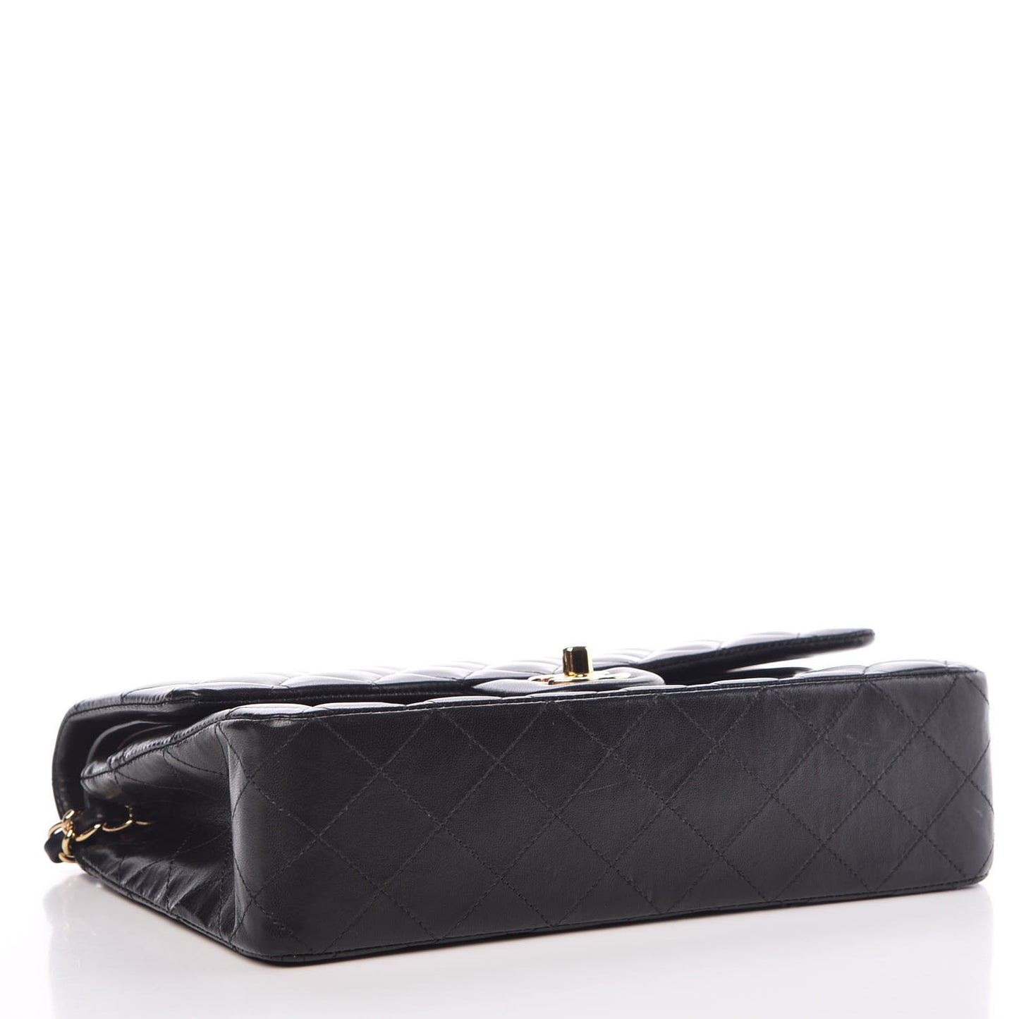 Lambskin Quilted Medium Double Flap Black
