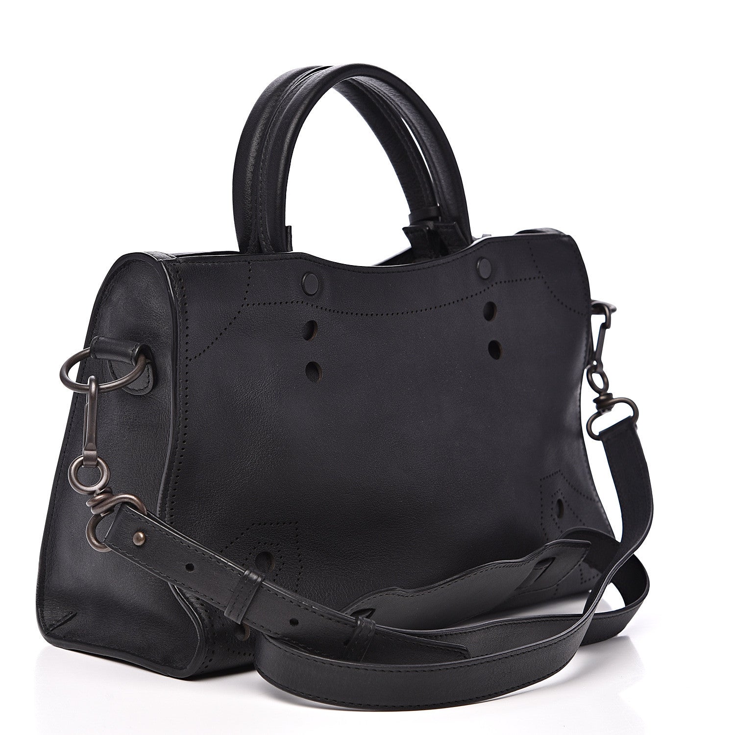 Balenciaga Veau Soyeux Perforated Blackout Hardware S City Black 2 of 9